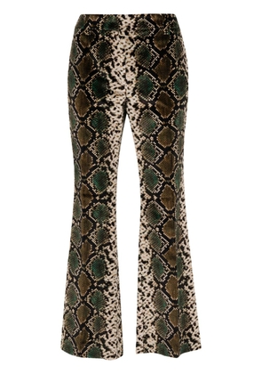 Incotex snake-print cotton trousers - Black