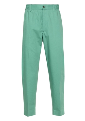 Tagliatore pressed-crease cotton-blend tapered trousers - Green