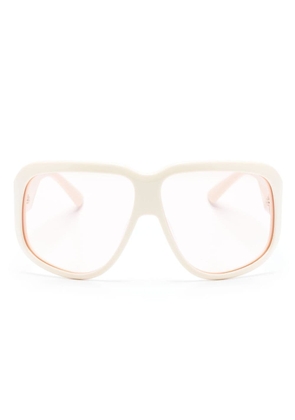 Longchamp logo oversize-frame sunglasses - Neutrals