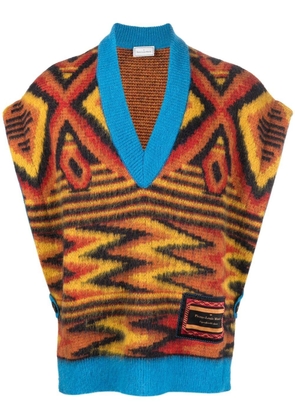 Pierre-Louis Mascia intarsia-knit oversize jumper - Yellow