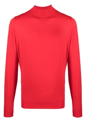 John Smedley mock-neck knitted jumper - Red