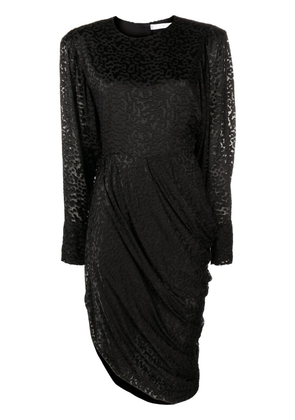 IRO Leana asymmetric long-sleeved dress - Black