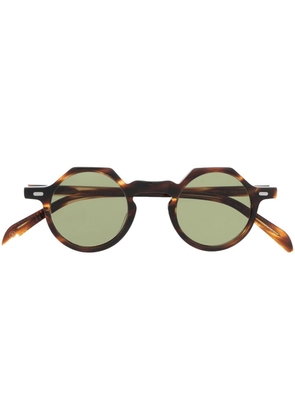 Lesca tortoise round-frame sunglasses - Brown