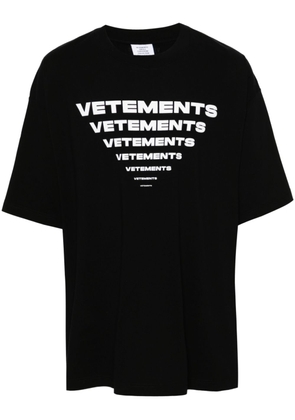 VETEMENTS logo-print cotton T-shirt - Black