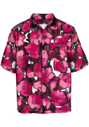 4SDESIGNS floral-print sheer shirt - Black