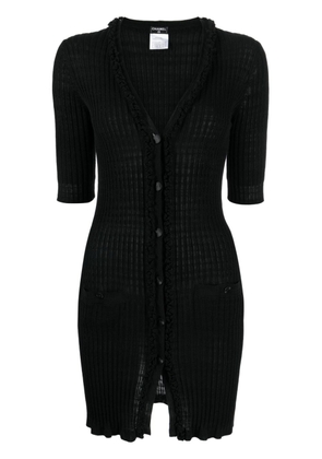 CHANEL Pre-Owned 2009 knitted button-up minidress - Black
