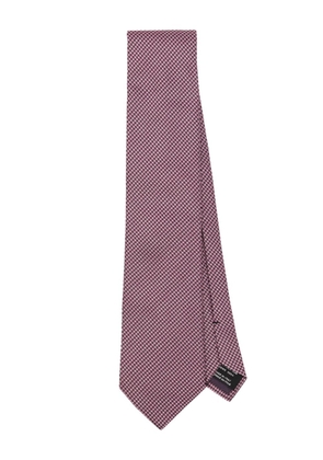 TOM FORD houndstooth-pattern silk necktie - Pink