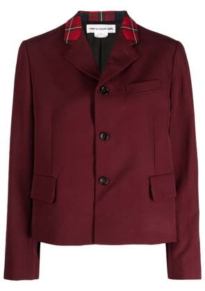 Comme Des Garçons Girl contrast-collar single-breasted wool jacket - Red