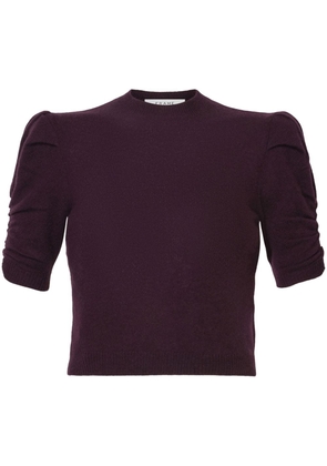 FRAME ruched-sleeve fine-knit T-shirt - Purple
