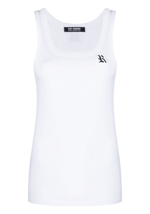 Raf Simons logo-print cotton tank top - White