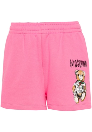 Moschino Teddy Bear-print cotton shorts - Pink