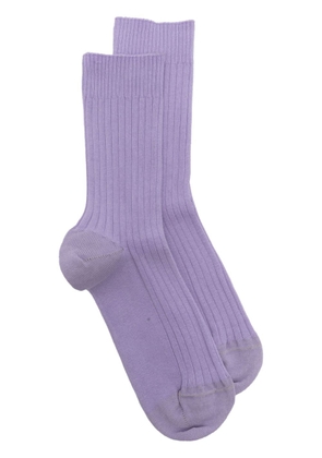 Baserange ribbed-knit ankle socks - White