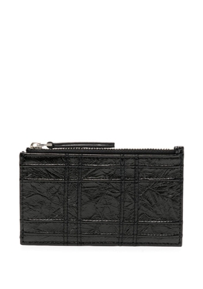 Tory Burch Fleming square-quilt leather card case - Black