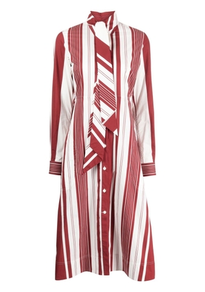 Céline Pre-Owned striped poplin shirt dress - Red