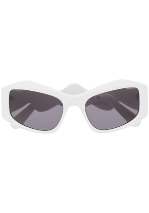Gcds logo-plaque cat-eye sunglasses - White