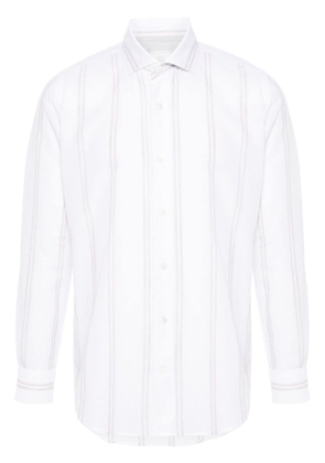 Eleventy striped longsleeved shirt - White