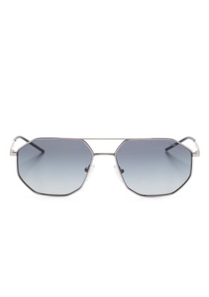 Emporio Armani gradient pilot-frame sunglasses - Silver