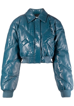 ROTATE short shiny padded bomber jacket - Blue