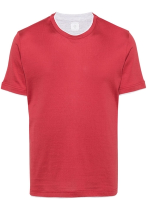 Eleventy contrasting-trim cotton T-shirt - Red