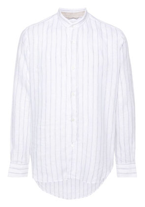 Eleventy striped linen shirt - White