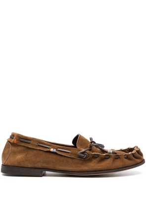 Henderson Baracco lace-up-detail suede loafers - Brown
