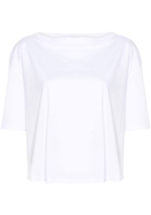 Allude boat-neck cotton T-shirt - White
