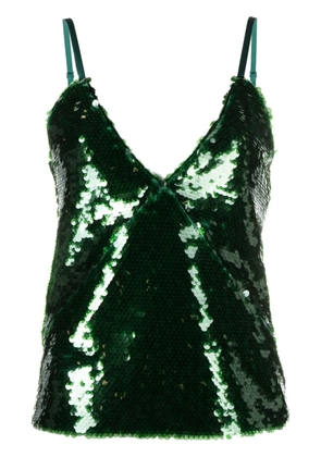 Federica Tosi sequinned panelled cami top - Green