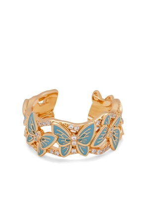 Hzmer Jewelry Butterfly crystal-embellished ring - Gold