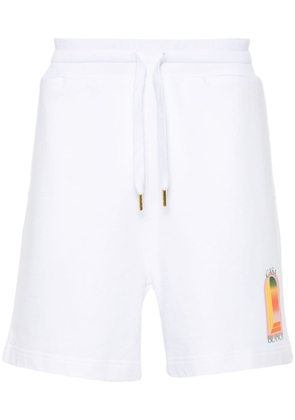 Casablanca Gradient L'Arche cotton shorts - White