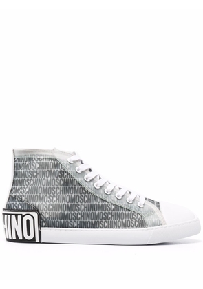 Moschino logo-print lace-up sneakers - Grey