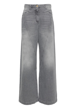 Elisabetta Franchi high-rise wide-leg jeans - Grey