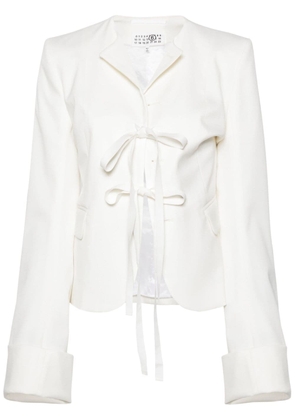 MM6 Maison Margiela tie-fastening single-breasted blazer - White