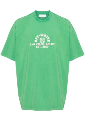 Off-White logo-print cotton T-shirt - Green