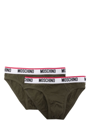 Moschino logo-waistband briefs - Green
