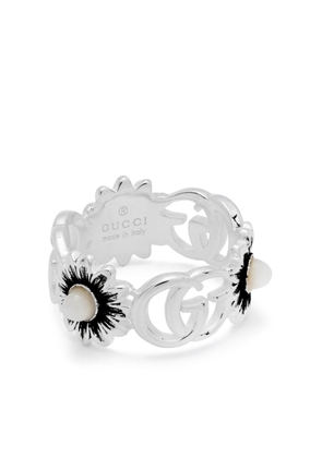 Gucci Marmont floral-motif band ring - Silver