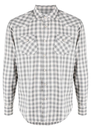 Eleventy plaid-check print shirt - Grey