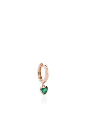 SHAY 18kt Rose Gold Heart emerald single earring - Pink