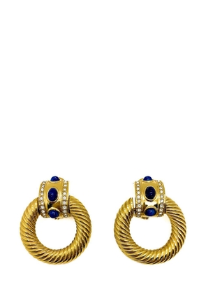 Givenchy Pre-Owned Vintage Givenchy Door Knocker Gold &amp; Lapis Earrings 1980s