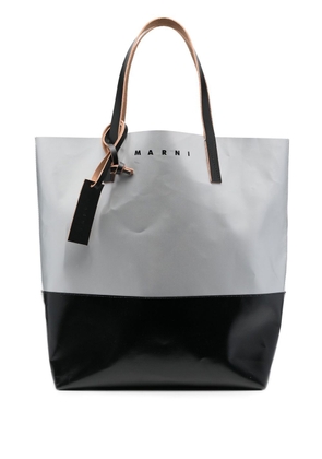 Marni colour-block leather tote bag - Grey