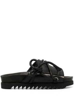 Guidi lace-up leather sandals - Black