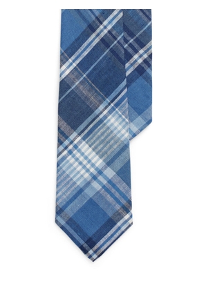 Polo Ralph Lauren plaid-check linen tie - Blue