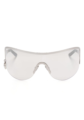 Acne Studios logo-charm shield-frame sunglasses - Silver
