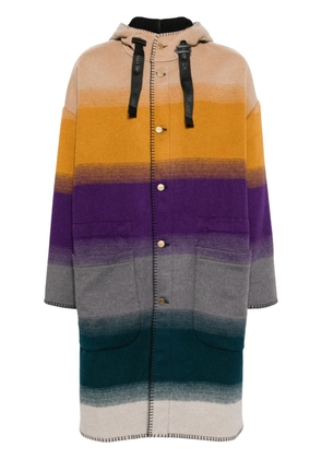Roberto Cavalli Blanket Stitched colour-block coat - Multicolour