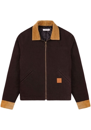 Sporty & Rich contrast-collar worker jacket - Brown