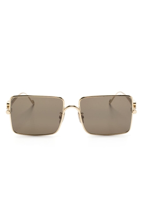 LOEWE EYEWEAR Anagram-plaque square-frame sunglasses - Gold