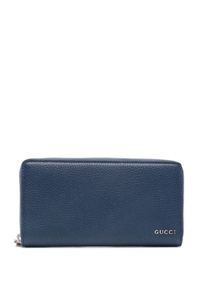Gucci logo-lettering leather wallet - Blue