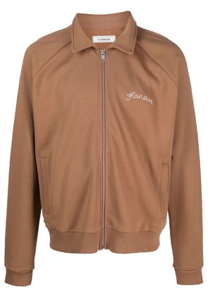 FLÂNEUR zip-up cotton sweatshirt - Brown