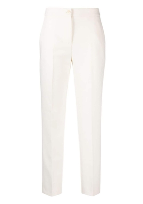 TWINSET pressed-crease tapered trousers - White
