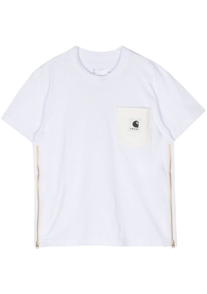 sacai logo-patch cotton T-shirt - White