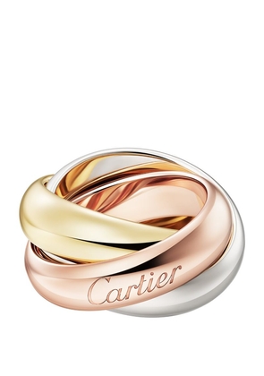 Cartier Extra Large Yellow, White And Rose Gold Trinity Ring